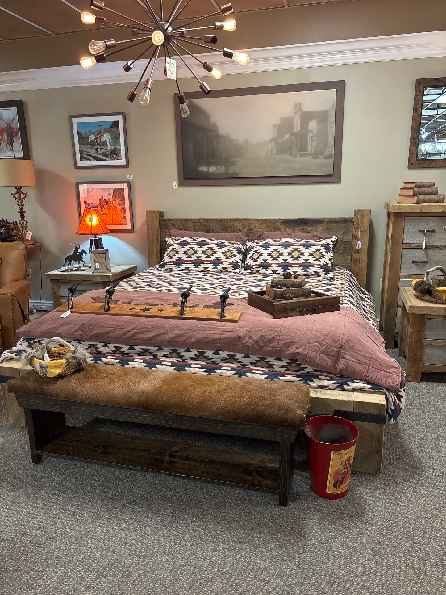 Wyoming Beam King Bed (Unfinished)