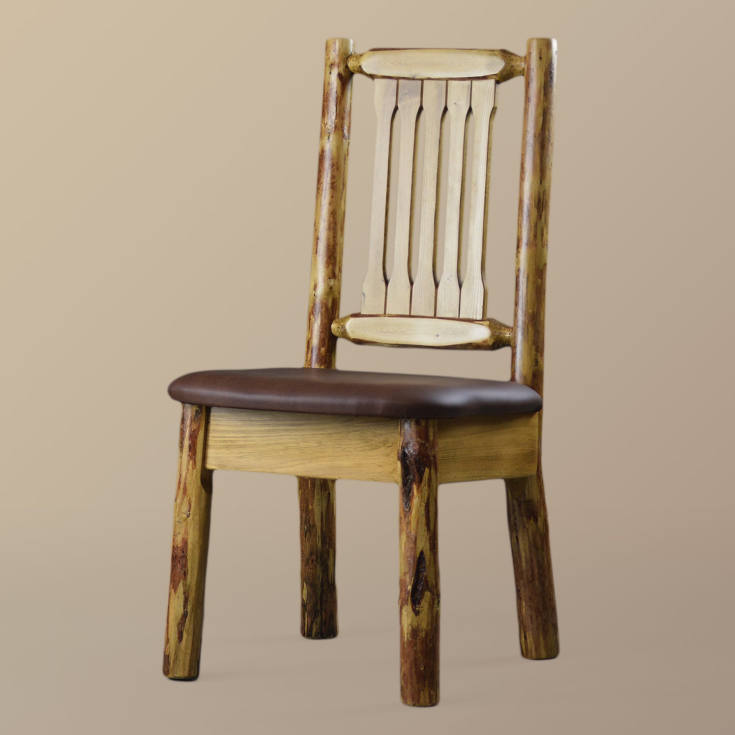 Grand Lodge Dining Chair with Leather Seat