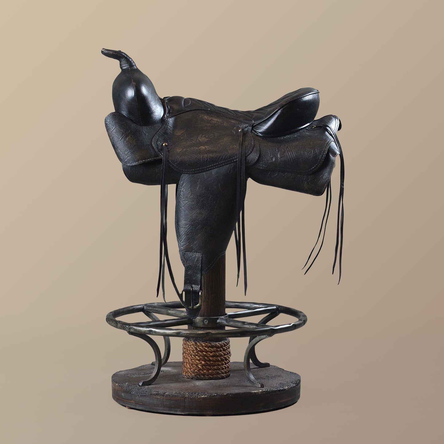 Black Saddle Barstool