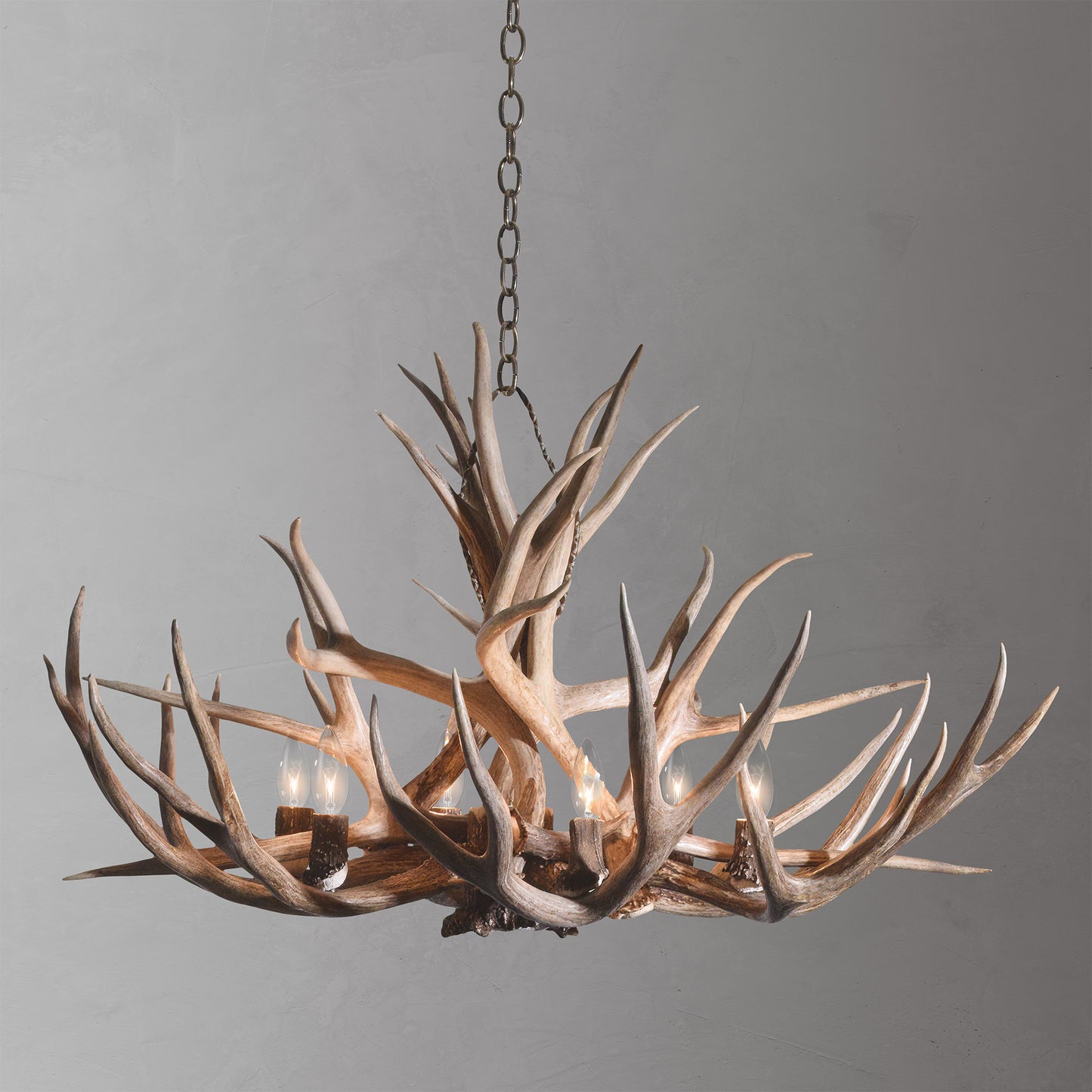 Mule Deer Antler Chandelier - 6 Lights