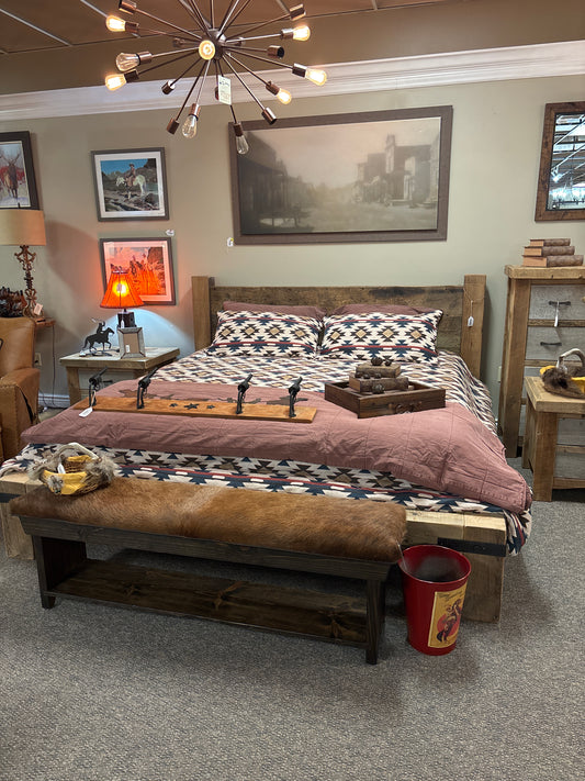 Wyoming Beam King Bed (Unfinished)