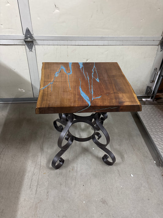 Milan Sq. End w/ Turquoise Inlay