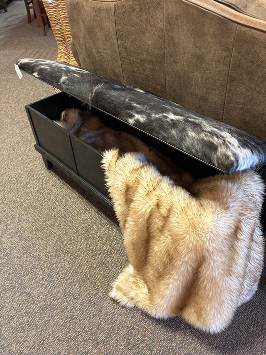 4' Cowhide/Fabric Trunk