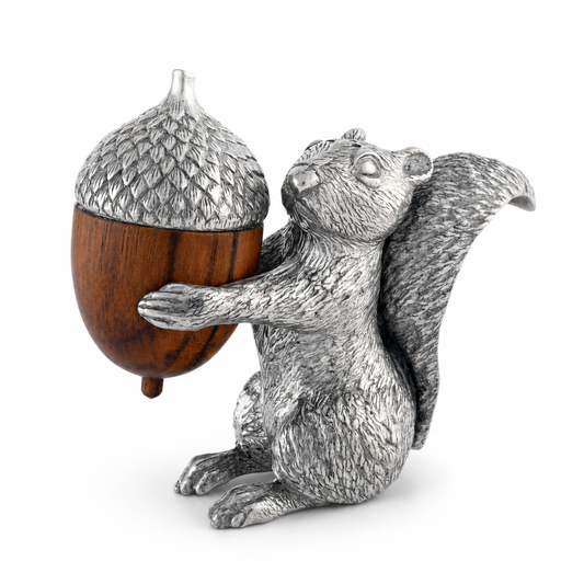 SALT & PEPPER SQUIRREL W/ACORN