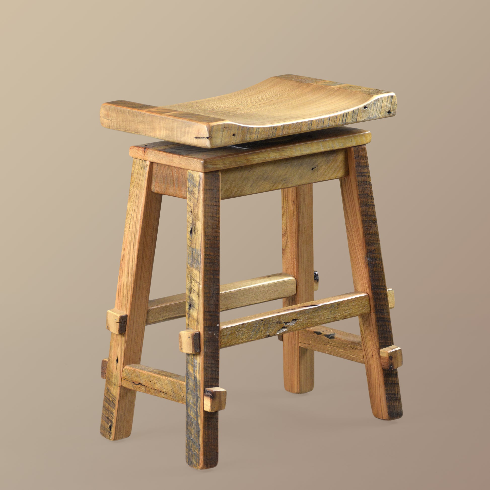 Swivel Barnwood Counter Stool