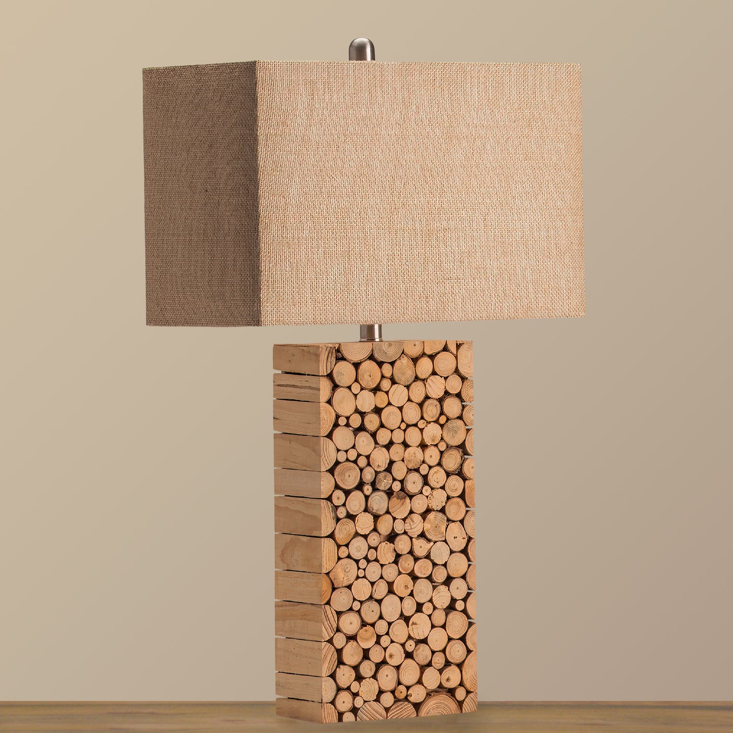 Wood Pile Table Lamp