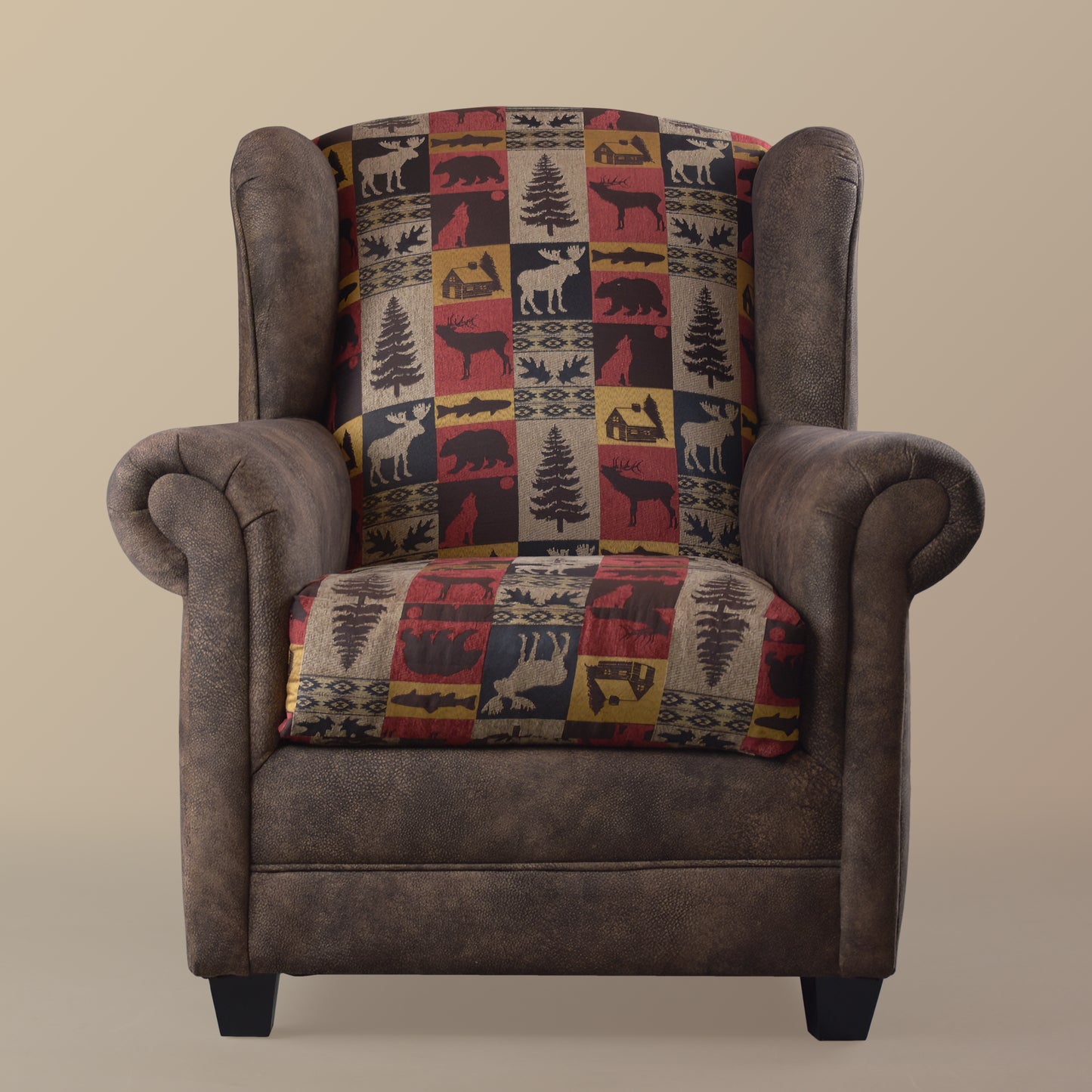 Emmett Chair Wrangler Chestnut with Fairbanks Red