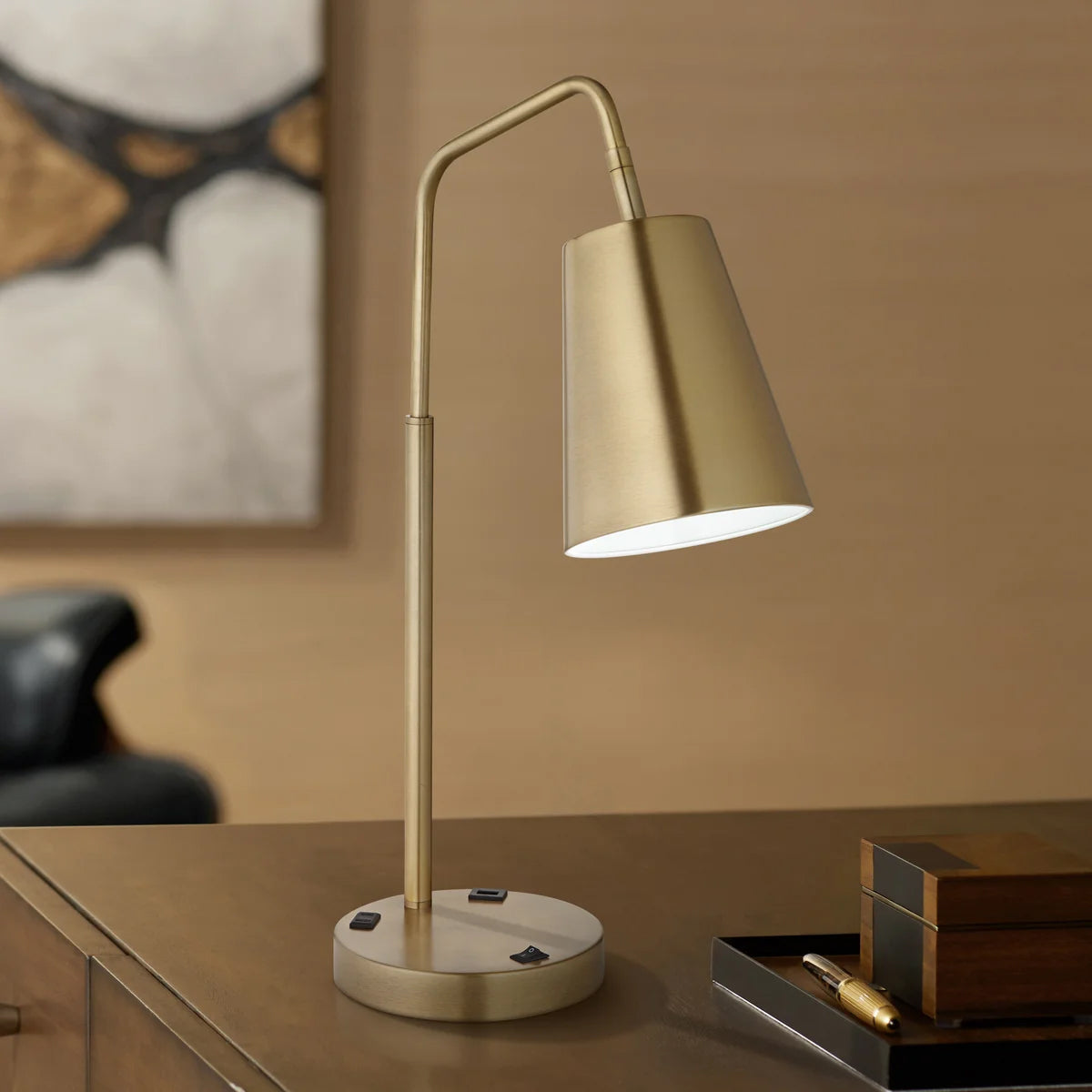 Gatsby Antique Brass Desk Lamp