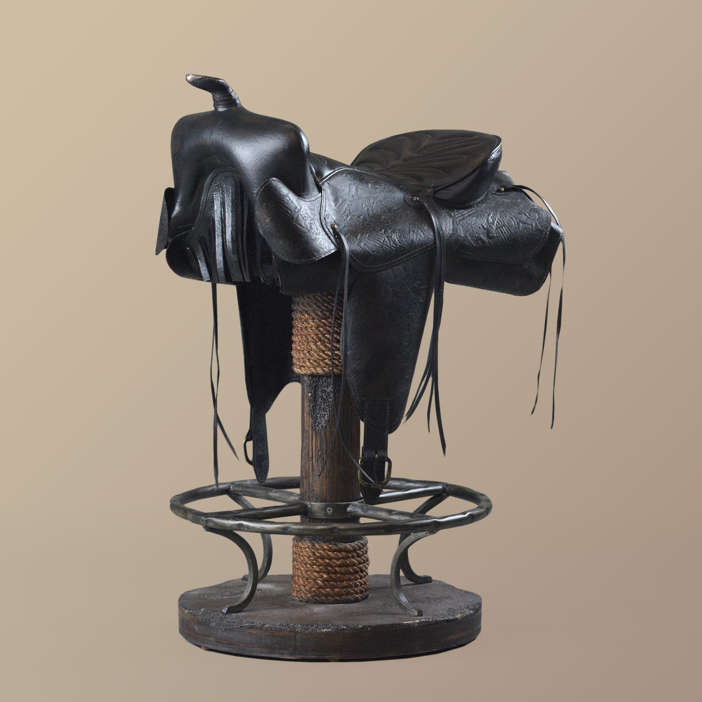 Black Saddle Barstool