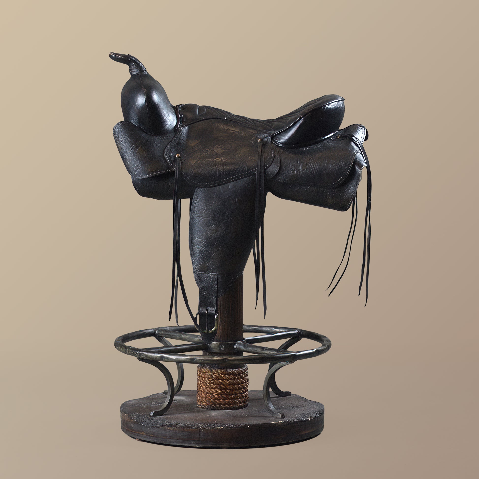 Black Saddle Barstool