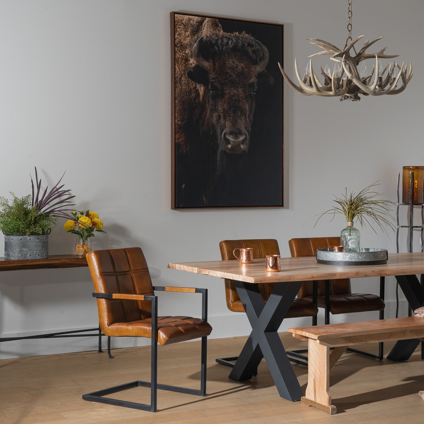 Whitetail Antler Chandelier - 6 Lights